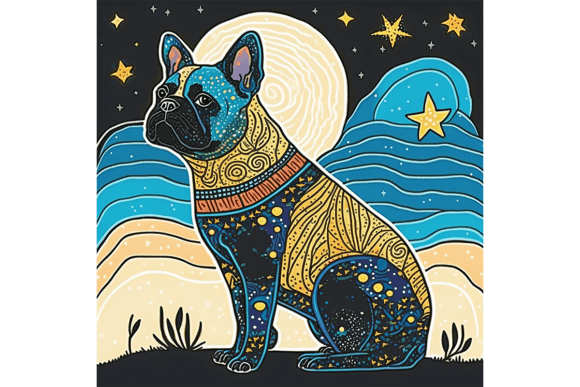 Download French Bulldog Wall Art Starry Night 2 - Night Collection