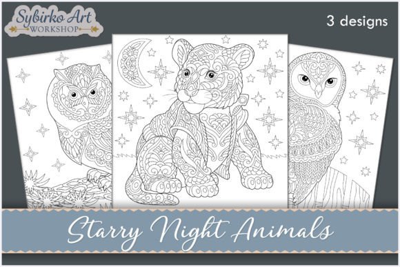 Download Starry Night Animals Coloring Book - Night Collection