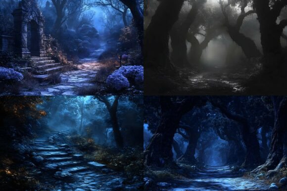 Download Spooky Woods Digital Backdrops - Woods Collection
