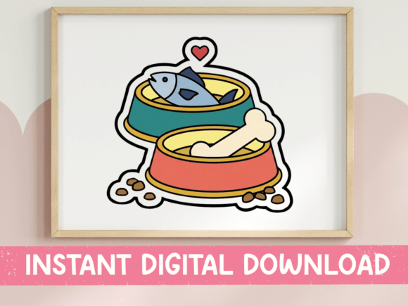 Download Pet Food Bowls Cat and Dog Sticker - Pet Collection
