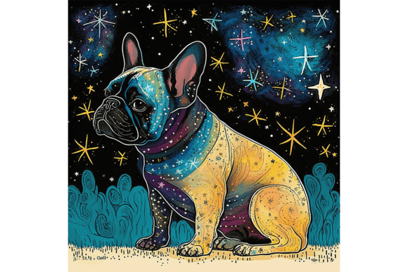 Download French Bulldog Wall Art Starry Night 1 - Night Collection