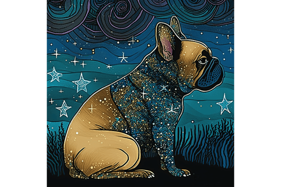 Download French Bulldog Wall Art Starry Night 3 - Night Collection