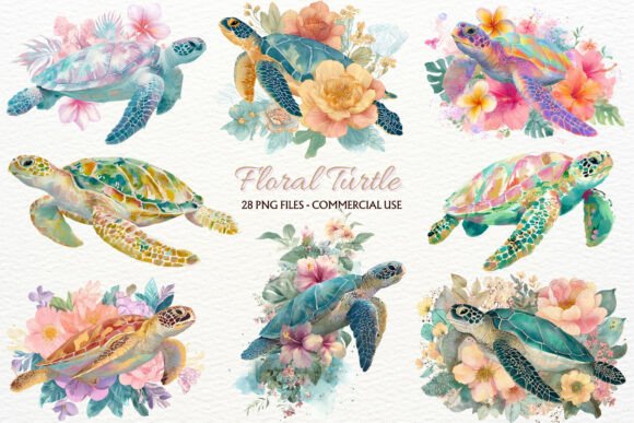 Download Coastal Sea Turtle Clipart Hibiscus PNG - Sea turtle clipart Collection