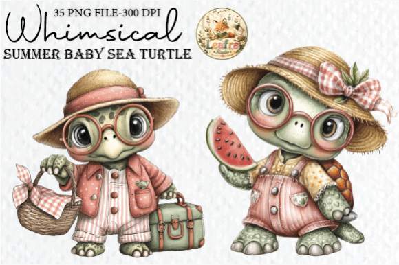 Download Whimsical Summer Baby Sea Turtle Clipart - Sea turtle clipart Collection