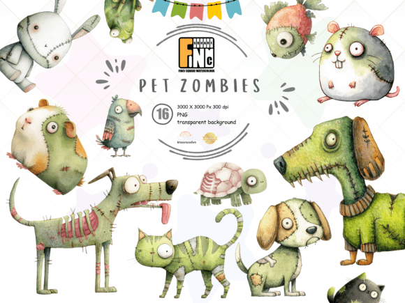Download Zombie Pets Clipart PNG | Cute Halloween - Pet Collection
