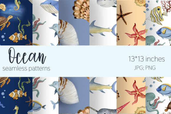 Download Sea Pattern,  Marine Digital Paper - Marine Collection