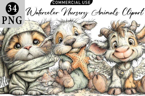 Download Watercolor Nursery Animals Clipart - Nursery animals clipart Collection
