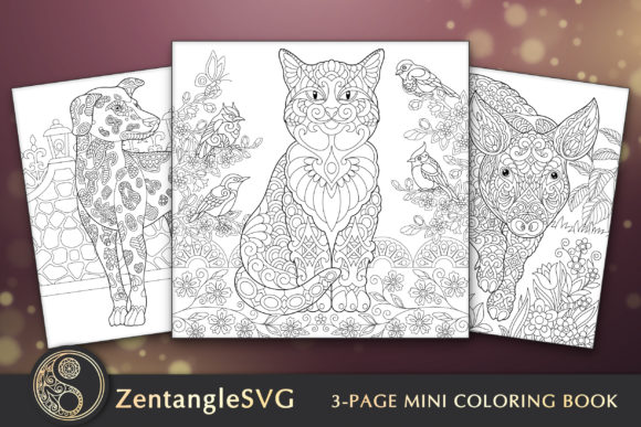 Download Cute Pets Coloring Book for Adults - Pet Collection