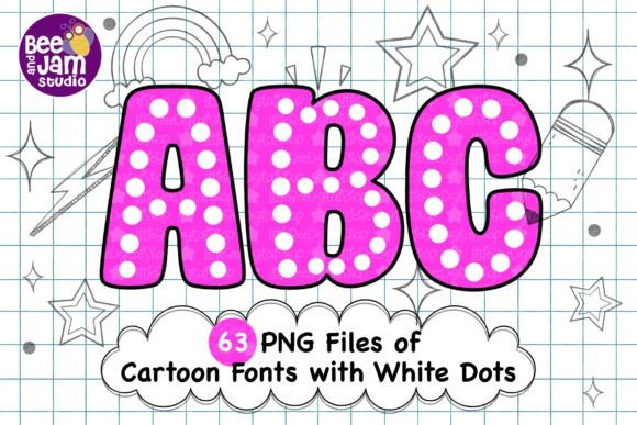 Download Cartoon Retro with White Dots Fonts, PNG - Premium Resources