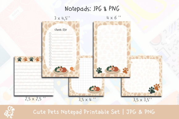 Download Cute Pets Notepad Printable Set - Pet Collection