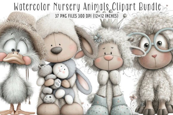 Download Watercolor Nursery Animals Clipart - Nursery animals clipart Collection