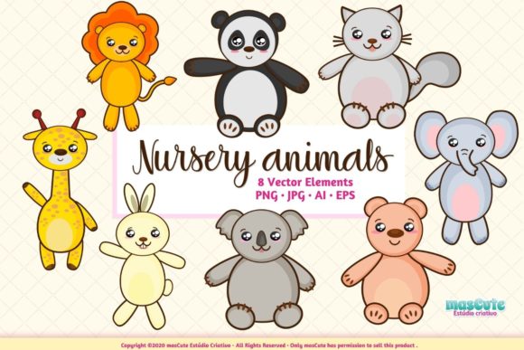 Download "Nursery Animals Clipart Prints Set  " - Nursery animals clipart Collection