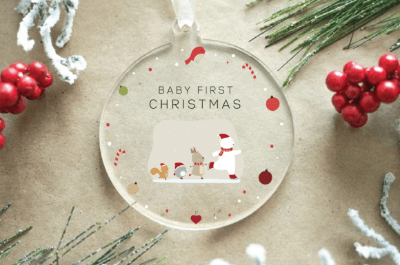 Download Baby First Christmas Ornament Cute Pets - Pet Collection