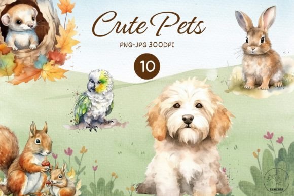Download Cute Pets Sublimation Clipart - Pet Collection