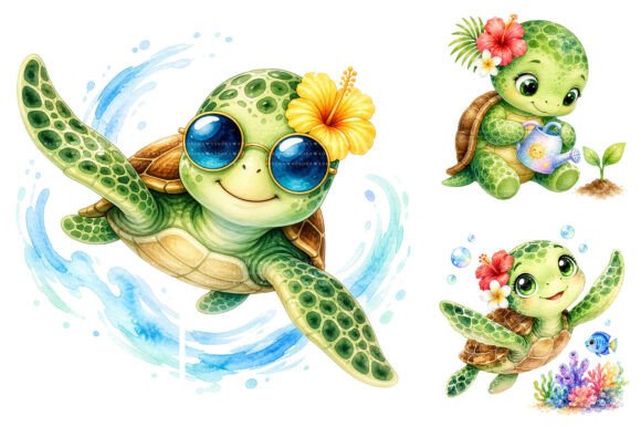 Download Cute Sea Turtle Clipart, Tropical PNG - Sea turtle clipart Collection