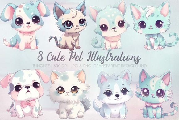Download Cute Pets Illustrations - Pet Collection