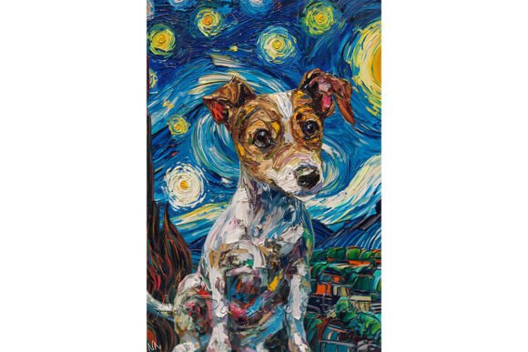 Download Jack Russell Starry Night Pet Art - Night Collection